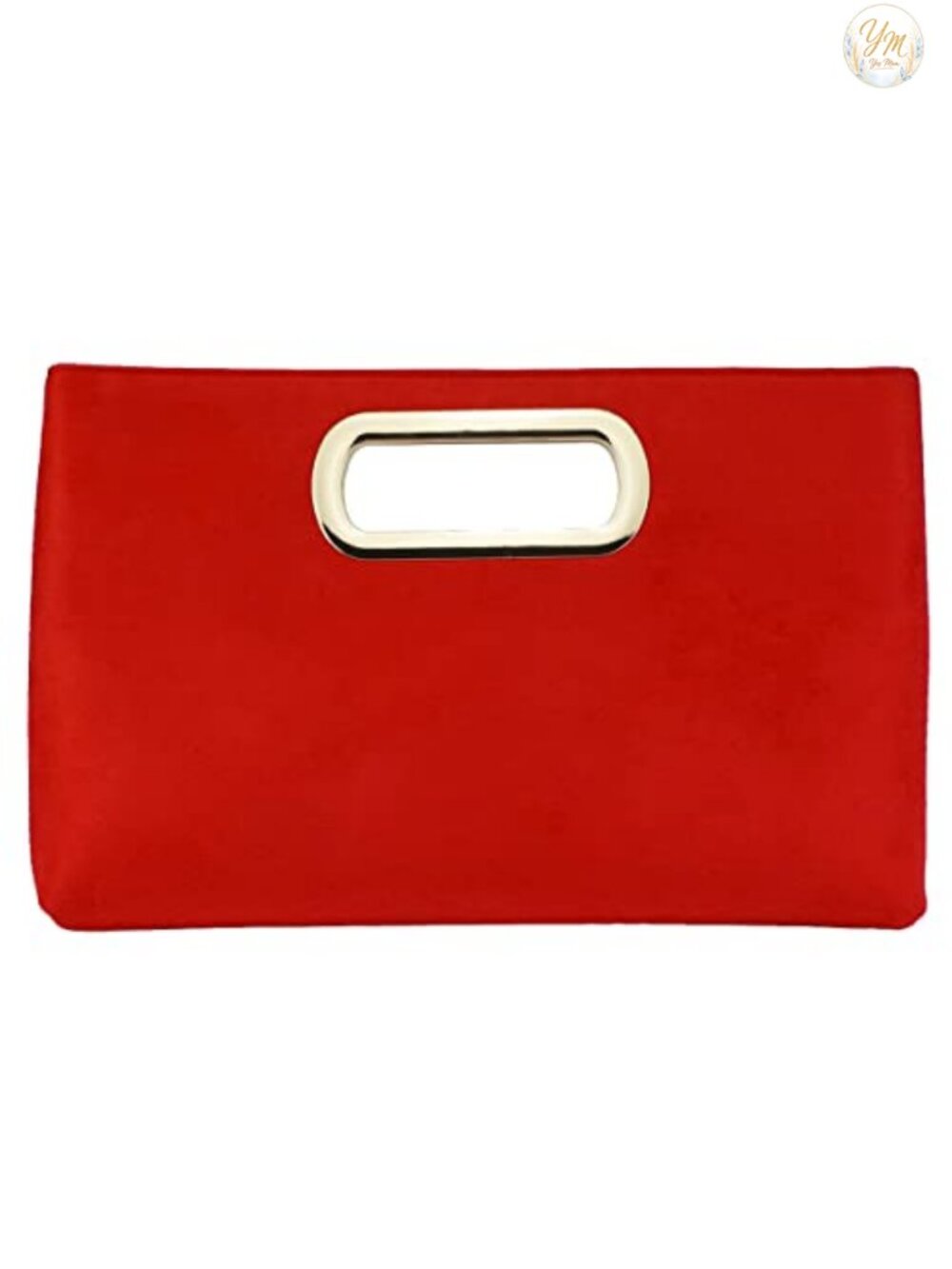 Faux Suede Top Handle Clutch with Detachable Chain Strap